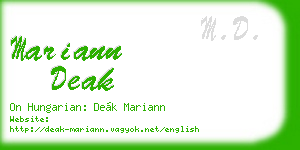 mariann deak business card