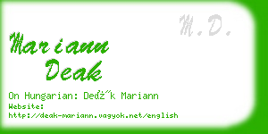 mariann deak business card